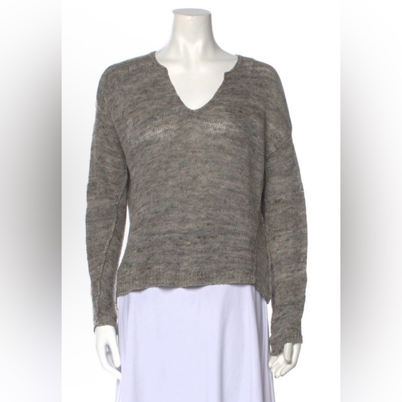 Women's Gray Linen Vince Sweater - Picture 1 of 8